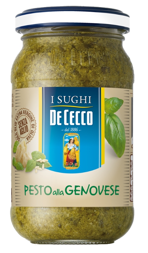 De Cecco Pesto alla Genovese 200g  Pesto mit Basilikum Original aus Italien Nudelsoße. Ohne Knoblauch Glutenfrei