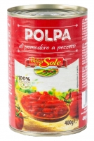 Delizie dal Sole Polpa di Pomodoro a pezzetti 400g  Tomaten in Stcken in Tomatensaft. Abtropfgewicht 280g